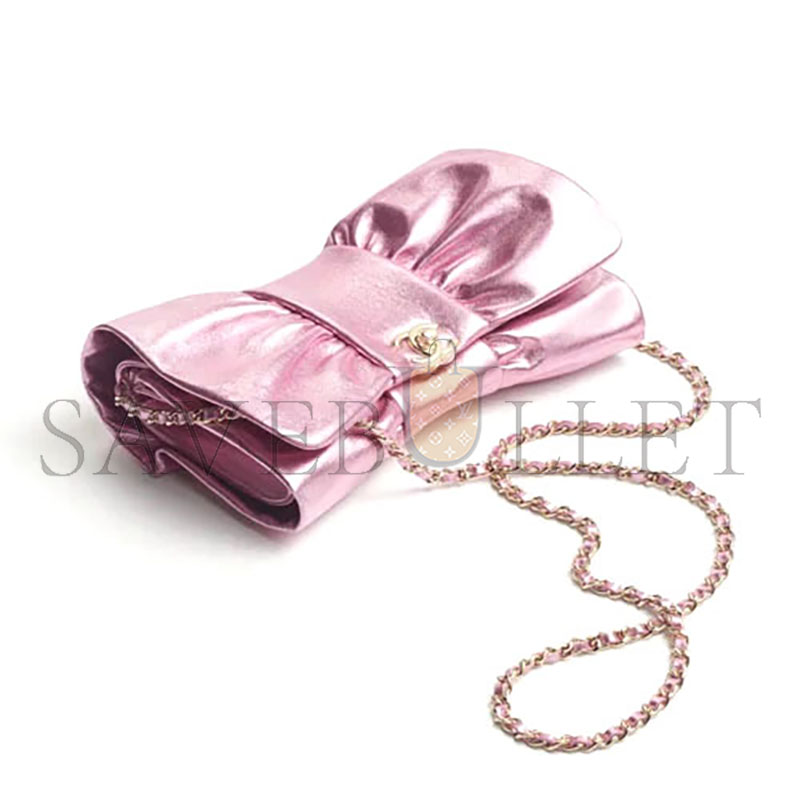 CHANEL 24B EVENING BAG SHINY LAMBSKIN AS5129 (22*15*4cm)